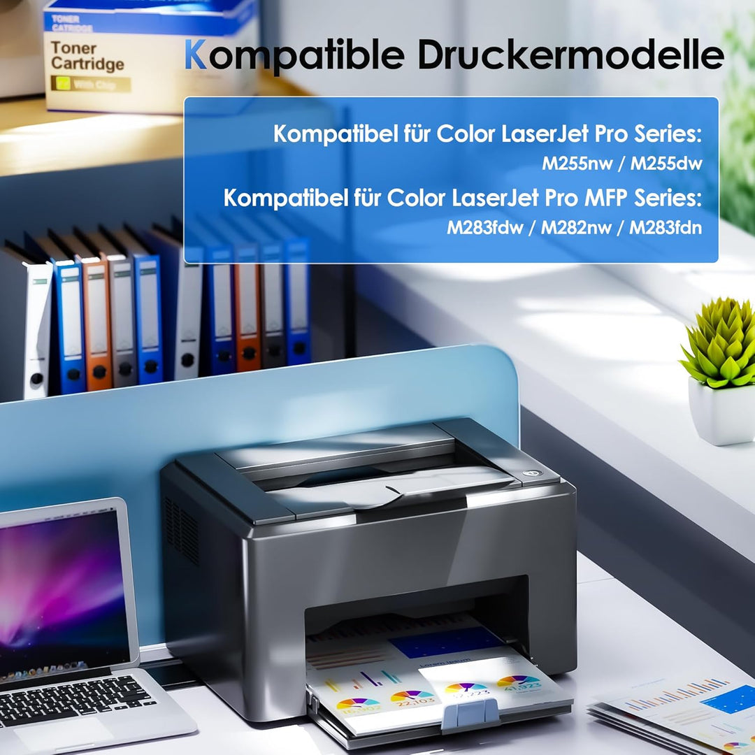 NOGIVY 207X Toner Set mit Chip Kompatibel für HP 207X 207A Toner für Color Laserjet Pro MFP M283fdw