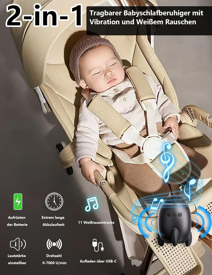 Kinderwagenschaukler, Wiederaufladbar Schlafhilfe für Baby mit 0-7000 U/min und Timer, kinderwagen S