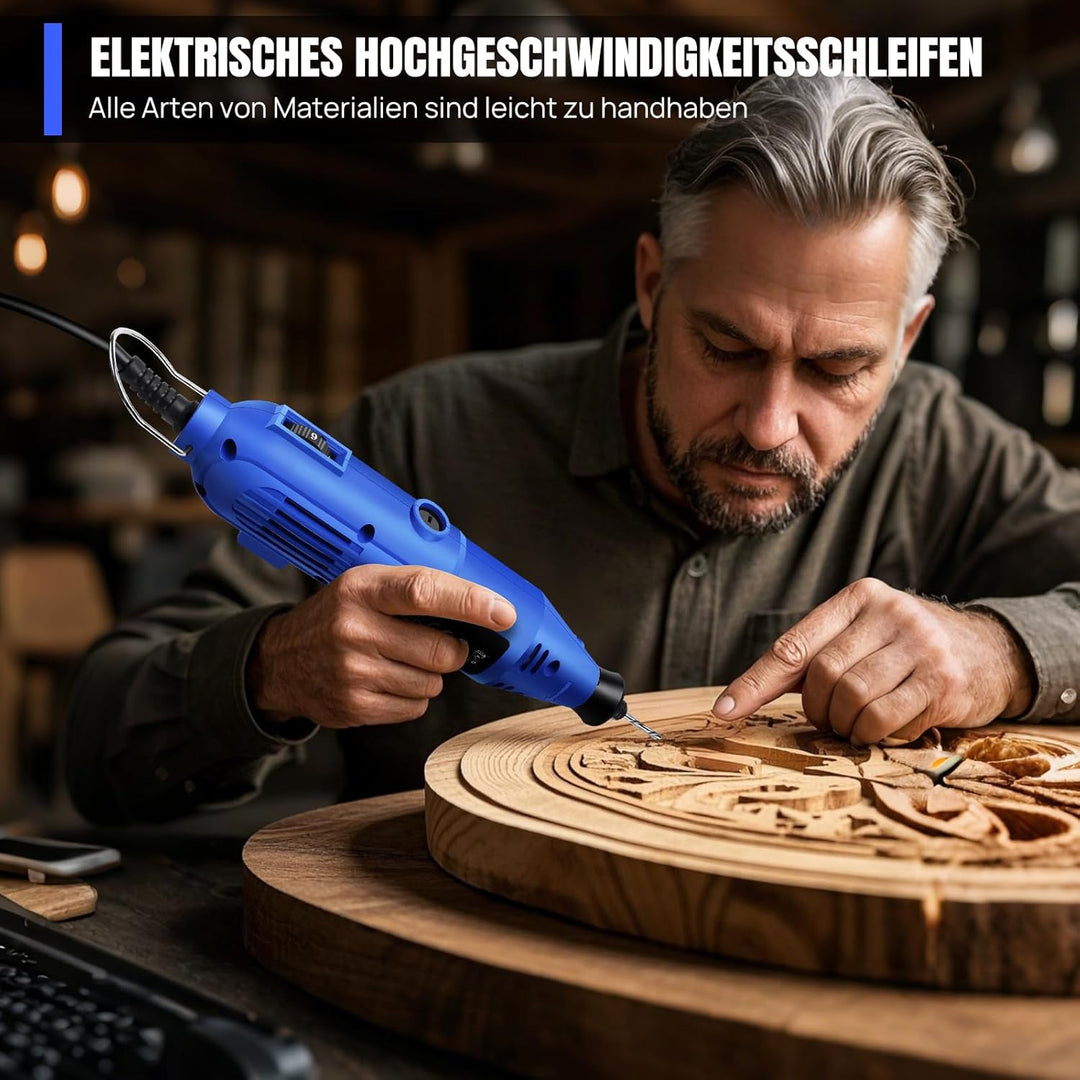 252 teilig Dremel Schleifer Schleifgerät Schleifmaschine 135W 230V Dremel 10000-32000 RPM 6 Geschwin