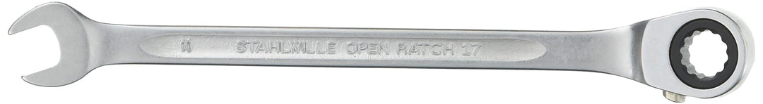 STAHLWILLE 17 8 Ratschen-Ringmaulschlüssel Open-Ratch 8 mm l abgewinkelte Ringseite l extrem belastb