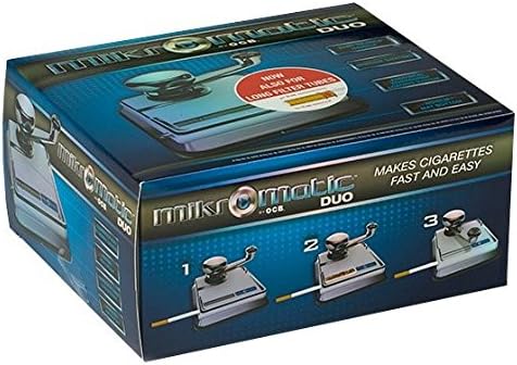 OCB MikrOmatic Duo Zigaretten Stopfmaschine, Chrom, Silber, 15 x 15 x 10 cm