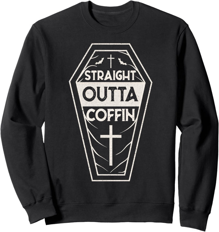 Spooky Halloween Costume Straight Outta Coffin Vampire Funny Sweatshirt