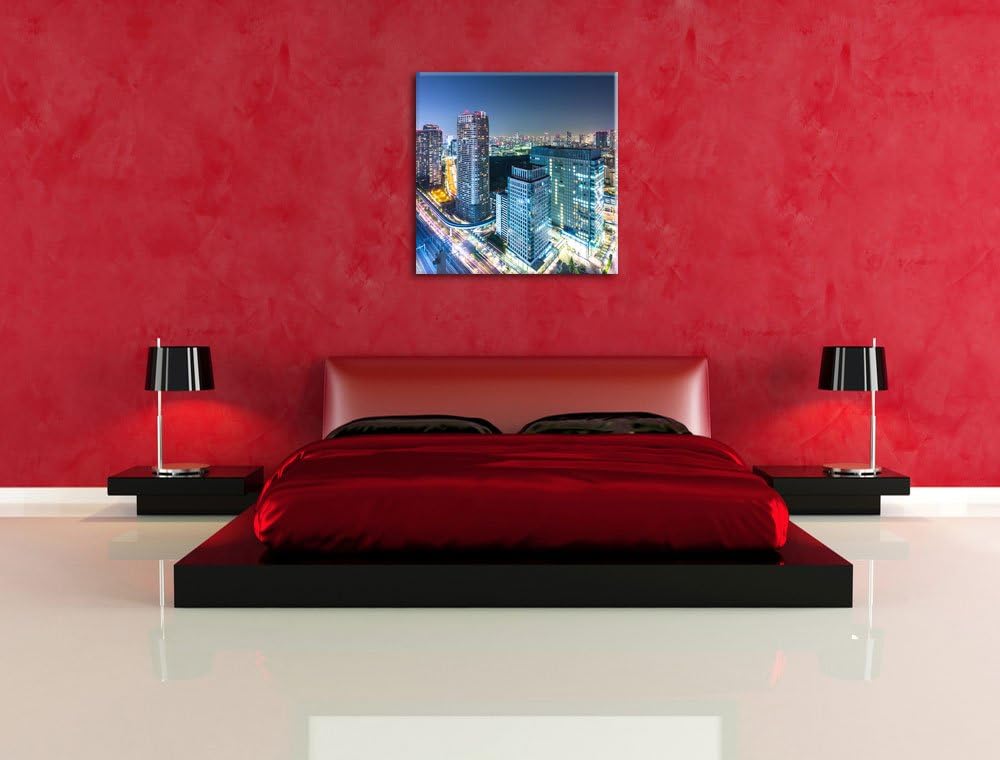 Pixxprint Moderne Architektur in Tokio als Leinwandbild Quadratisch| Grösse: 70x70 | Wandbild| Kunst