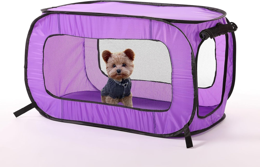 Beatrice Home Fashions SOLPPK00PUR Pop Up Pet Kennel Portable Pet Kennel Cage, Purple violett, viole