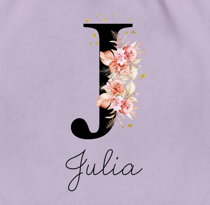 Turnbeutel Rucksack - Initialen - Buchstabe mit Name personalisiert I Anfangsbuchstabe I Initiale -