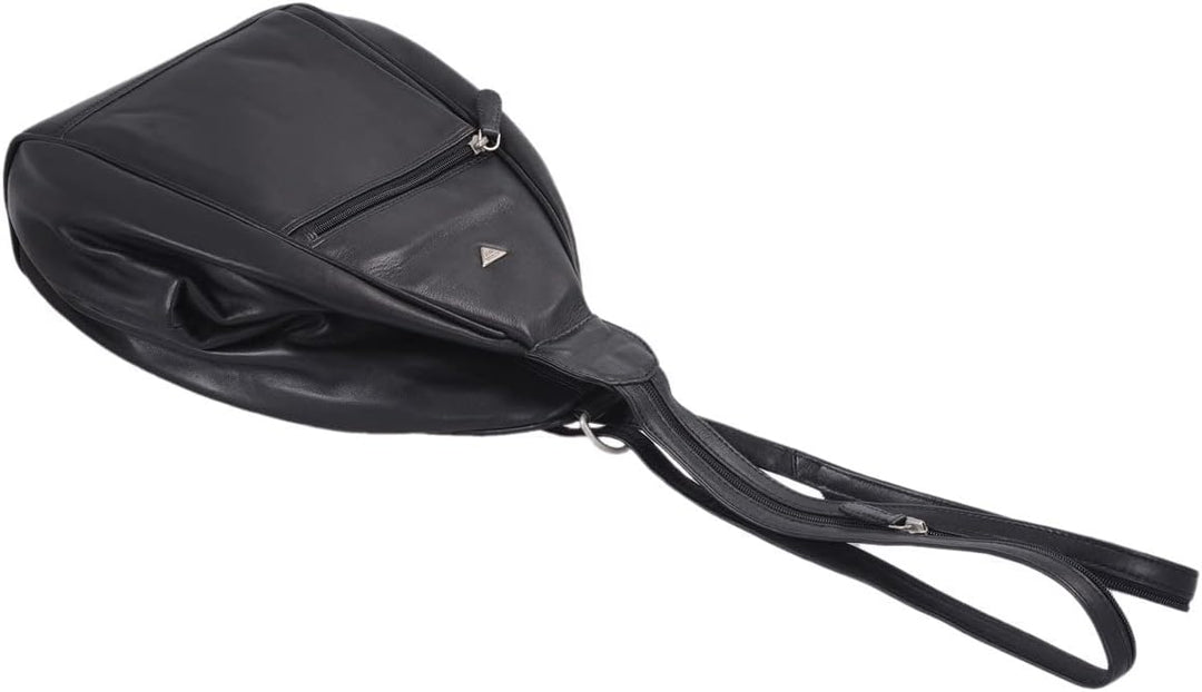 Rucksack LOUANA in Echt-Leder, schwarz, 20x33x12cm