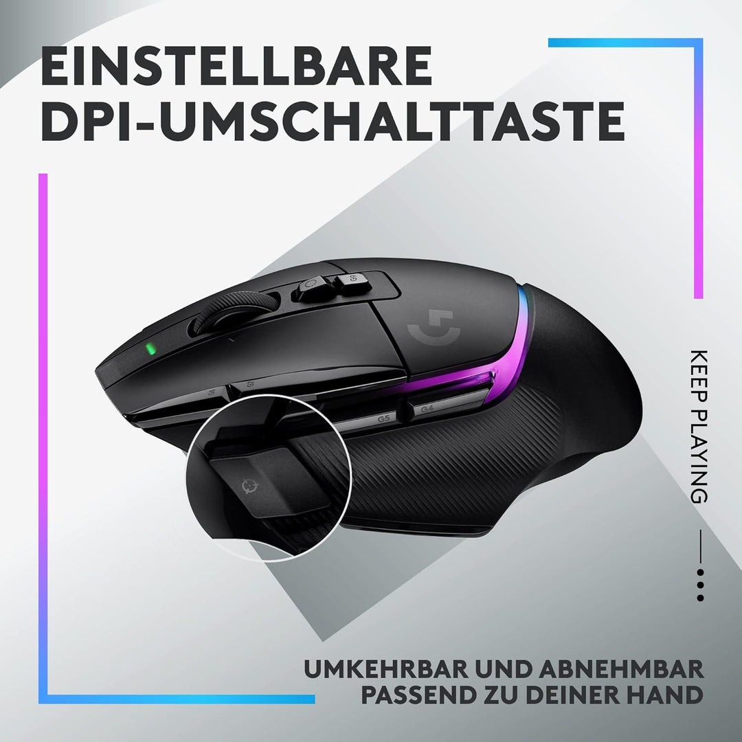 Logitech G502 X PLUS LIGHTSPEED Kabellose RGB-Gaming-Maus - Optische Maus mit LIGHTFORCE Hybridschal