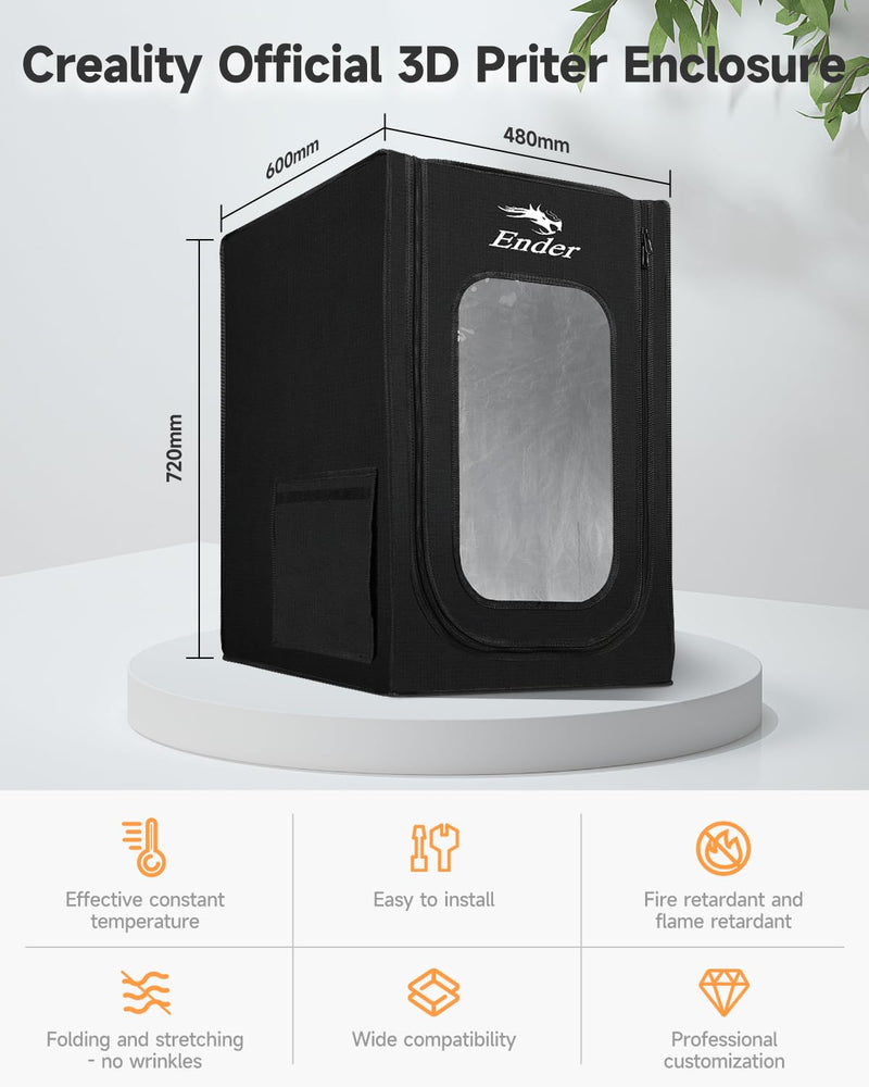 Creality Offiziell 3D Drucker Gehäuse, feuerfestes, staubdichtes Zelt für Ender 3/Ender 3 Pro/Ender