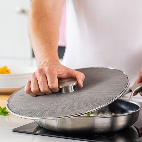 KitchenAid Spritzschutz, Edelstahl-Bratpfannen-Spritzschutz, hitzebeständiges Küchenwerkzeug zum Koc