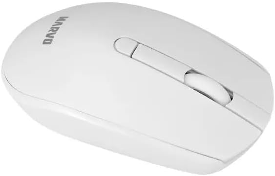 MARVO WS005-WH Kabelloses Tastatur-Maus-Set, Gaming & Büro, Englisches QWERTY-Layout, 1600 DPI Maus,