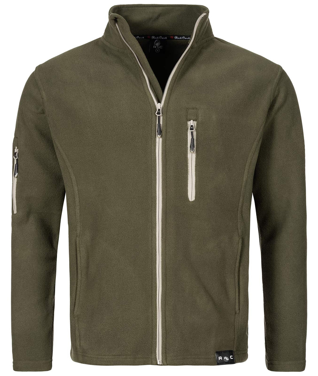 Rock Creek Herren Fleece Jacke Outdoor Wanderjacke H-197, Dunkelgrün