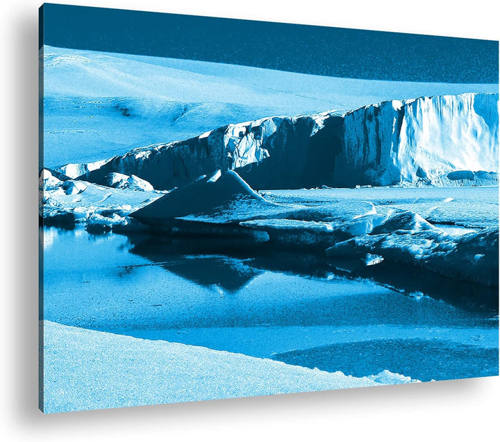 deyoli Eisberge in der Antarktis Format 80x60 Effekt: Monocrome Blau als Leinwandbild, Motiv fertig
