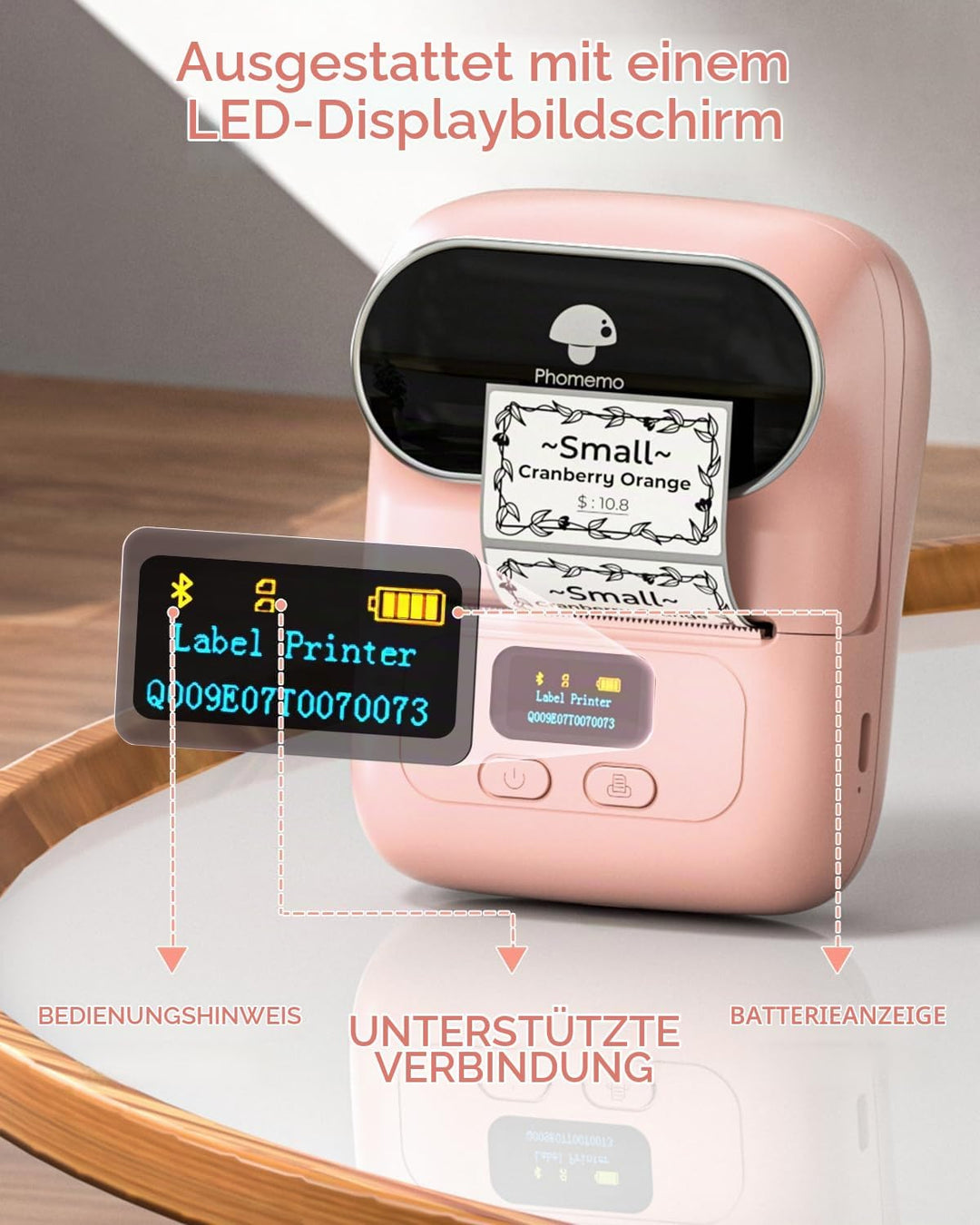 Phomemo M110 Etikettendrucker – Barcodedrucker Mini Bluetooth Etikettendrucker Thermo Etikettendruck