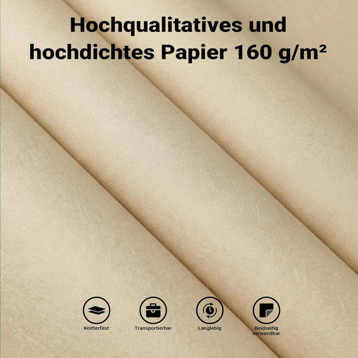 Walimex pro Hintergrundkarton 2,60 x 10 m light beige, robuster Fotohintergrund aus Karton, Fotolein