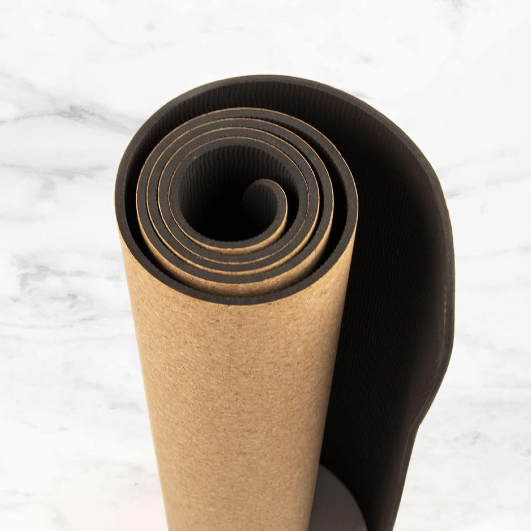Myga XL Kork Yogamatte | 200 cm x 70 cm | Rutschfest, Wäremeregulierend & Leicht zu Tragen – 6 mm Di