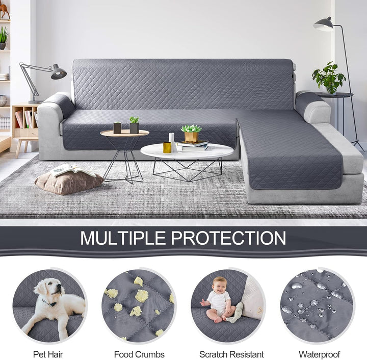 TAOCOCO Chaiselongue Sofabezug L Form, Wasserdichter Stretch Sofa überzug, Sofaschoner rutschfest, M