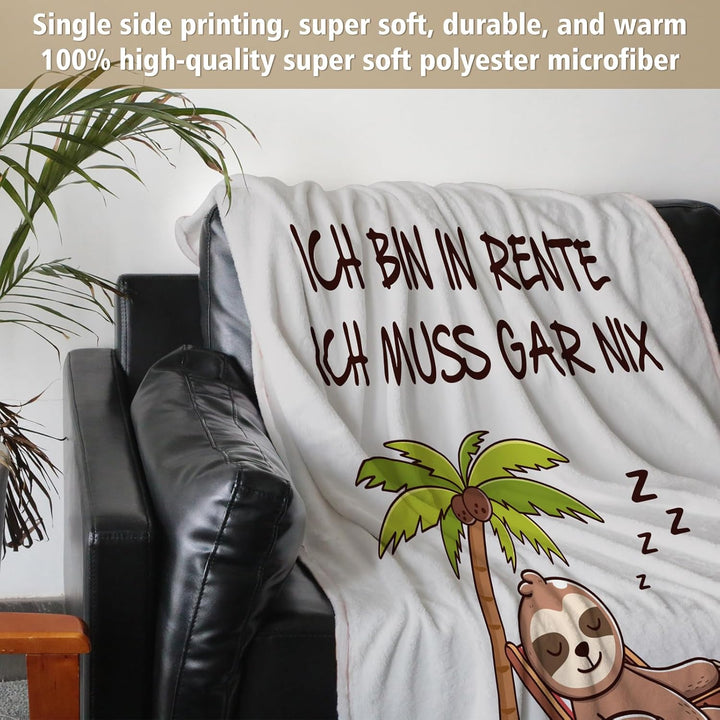 Lustiges Oma und Opa Geschenk zum Ruhestand, Renteneintritt Geschenk Frau und Männer, Kuscheldecke,