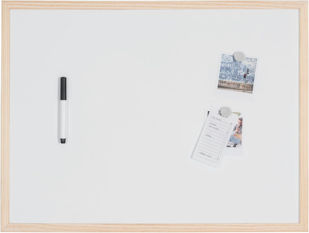 Bi-Office Budget Whiteboard mit Holzrahmen, magnetisch, 5 Grössen wählbar, 90 x 60 cm 90x60 cm Singl