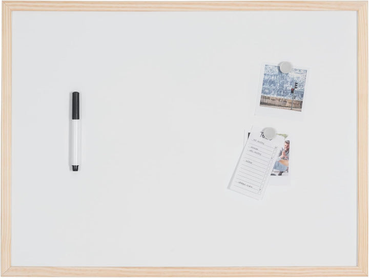 Bi-Office Budget Whiteboard mit Holzrahmen, magnetisch, 5 Grössen wählbar, 90 x 60 cm 90x60 cm Singl