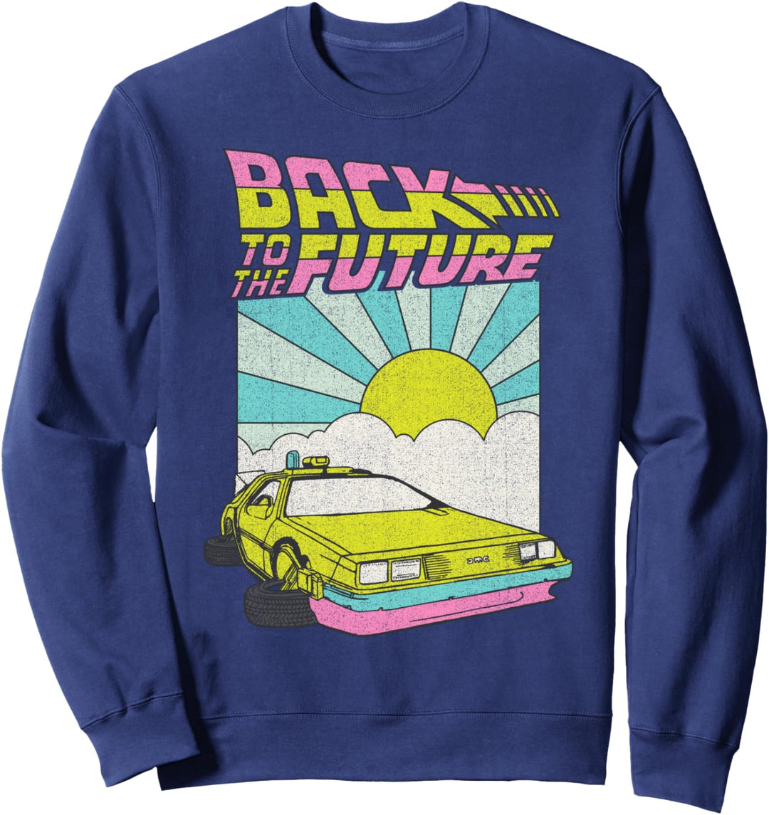Back To The Future DeLorean Sunrise Cartoon Sweatshirt