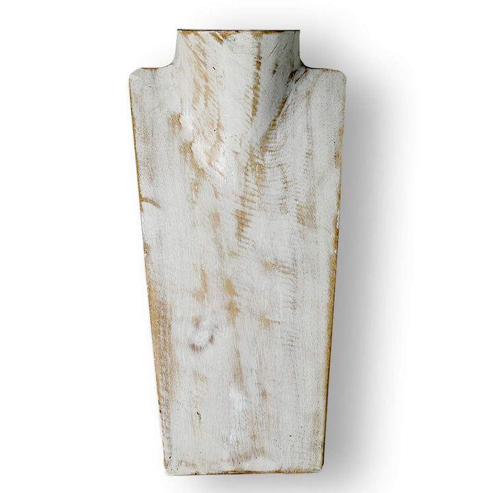ART-CRAFT Halskettenständer Schmuckständer Halskettendisplay Schmuckbüste aus Holz White-wash 30 cm