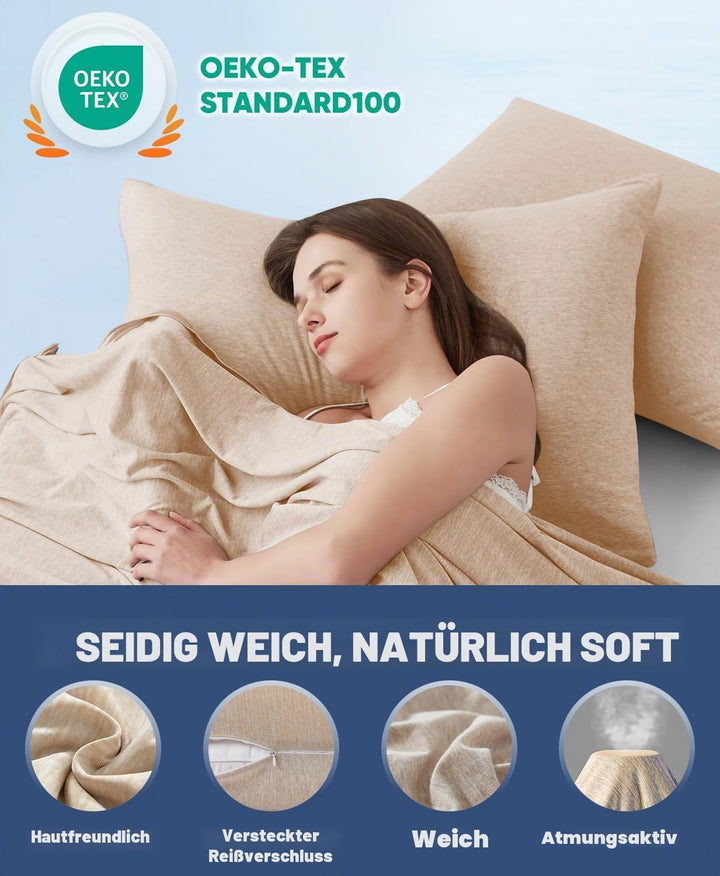 Luxear 2er Kühlender Kissenbezug 40x80cm für Nachtschweiss, Superweiche Kissenhülle, Japanische Arc-