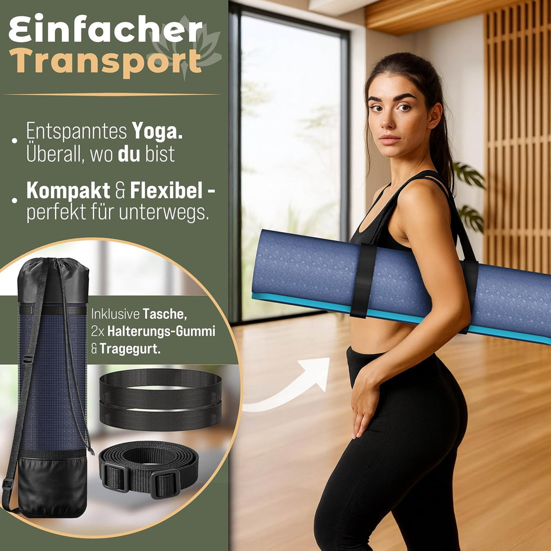 Yogamatte Phthalatfrei | Gymnastikmatte rutschfest | Fitnessmatte schadstofffrei | Trainingsmatte mi