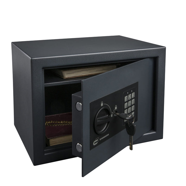 STANDERS - Elektronischer Safe - 16L - 25 x 35 x 25 cm - Wandtresor - Code-Safe - 2 Sicherheitsschlü