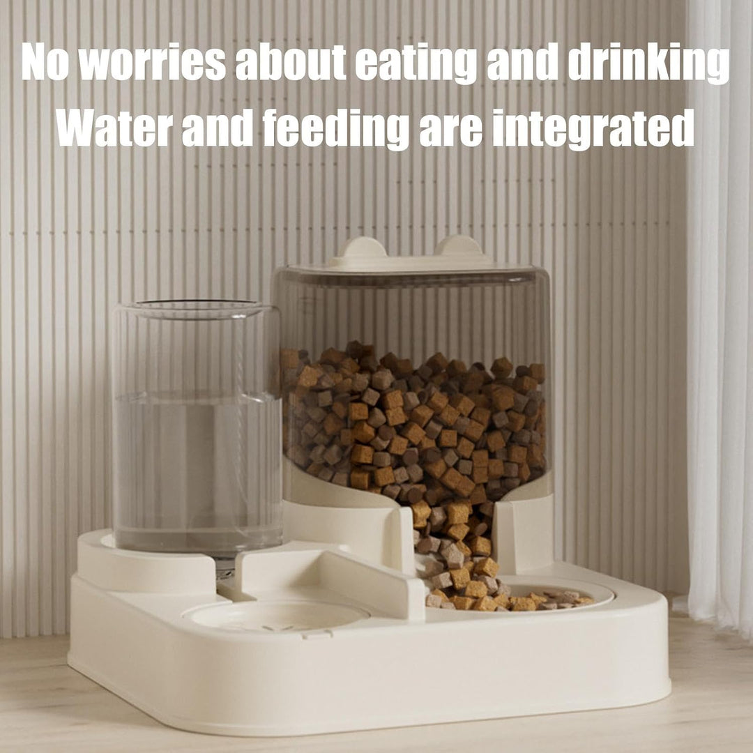 Automatischer Futterspender Und Bewässerung, Hundewasserspender, 2-in-1-Welpenfutterautomat Mit Futt