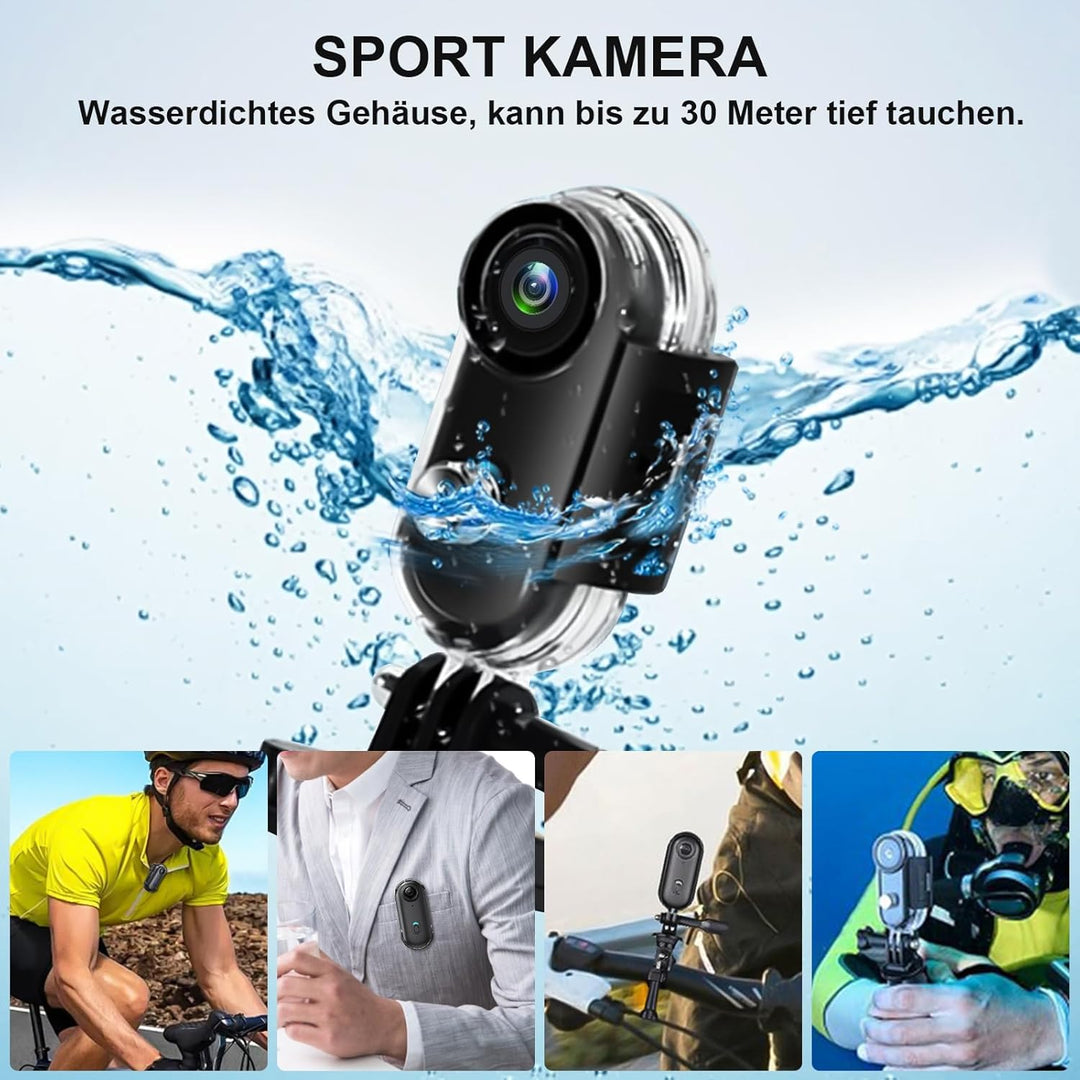 Action Cam, 170° Wifi Action Kamera, HD 1080P Motorradhelmkamera, 16GB-Magnet-Fahrradvideokamera, Wa