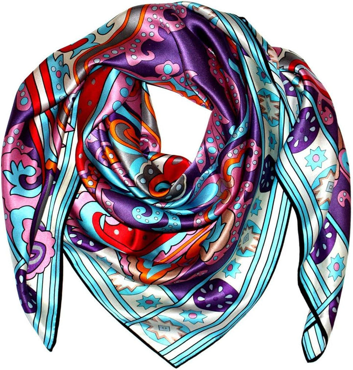 Lorenzo Cana - Luxus Damen Seidentuch, 100% Seide, XL Satin Tuch Seidensatin 110 cm x 110 cm aufwänd