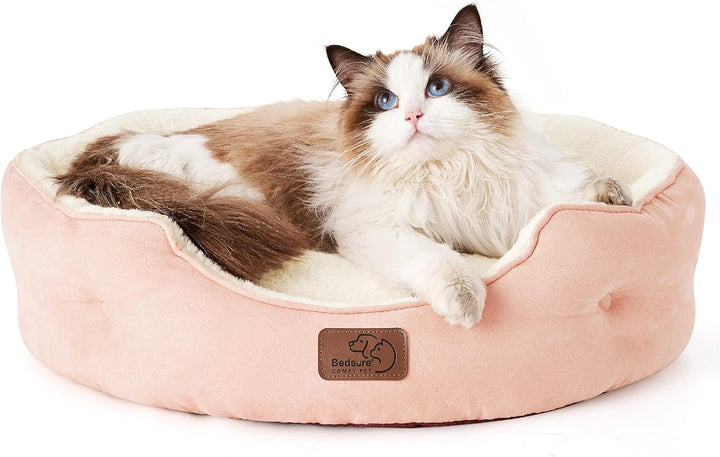 BEDSURE Katzenbett waschbar Katzen Bettchen - 51x48x15cm Katzenkorb mit zweiseitig Innenkissen Katze