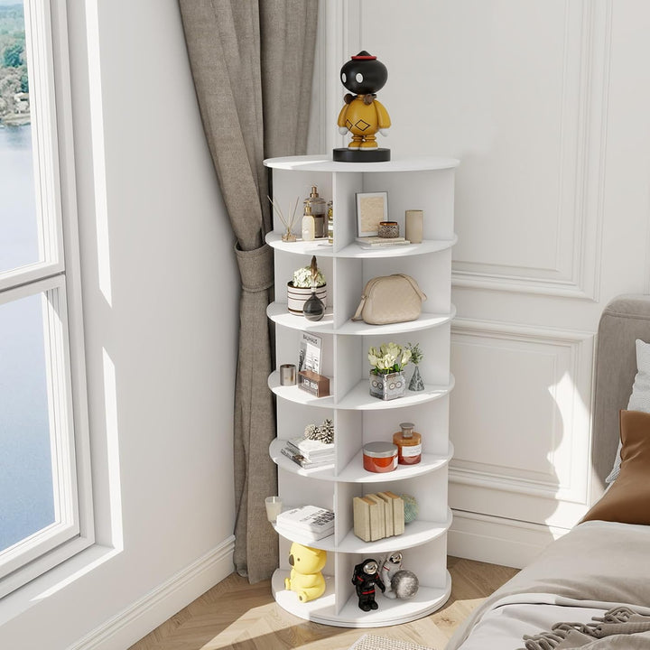 6 Etage Drehbares Schuhschrank, 360-Grad-Schuhregal 24 Paar Aufbewahrung, Rundes Karussell, Vertikal
