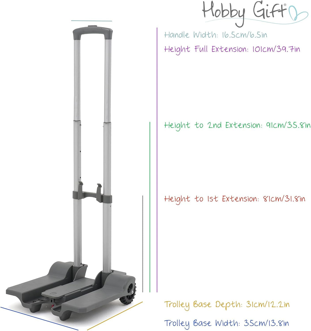 Hobby Gift MRSTLBLK Nähmaschinen-Aufbewahrungs-Trolley-Tasche, Stoff, Schwarz, 35 x 61 x 45cm 35 x 6