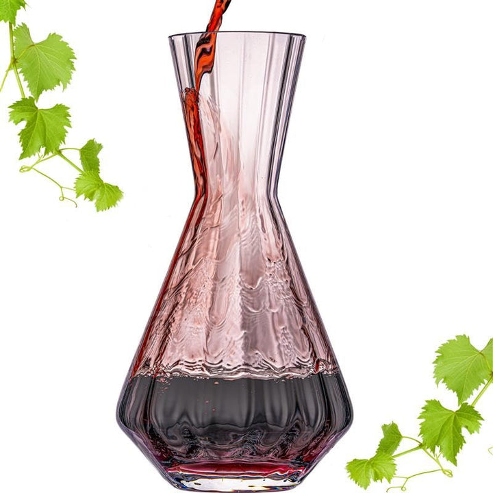 Weindekanter 1200ml – handgefertigte Karaffe aus Crystalline Glas mit gewellter Optik – Rotweinkaraf
