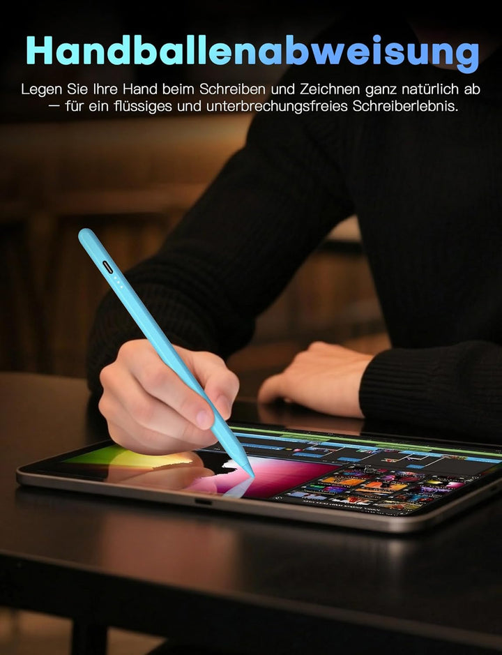 MEKO Stift für Apple iPad 2018-2025 mit Schnellladeleistung, Pen mit Palm Rejection und Neigungssens