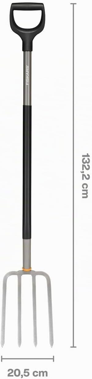 Fiskars Spatengabel für Harte, steinige Böden, Mit 4 Zinken, Länge: 132 cm | Hochwertiger Borstahl,