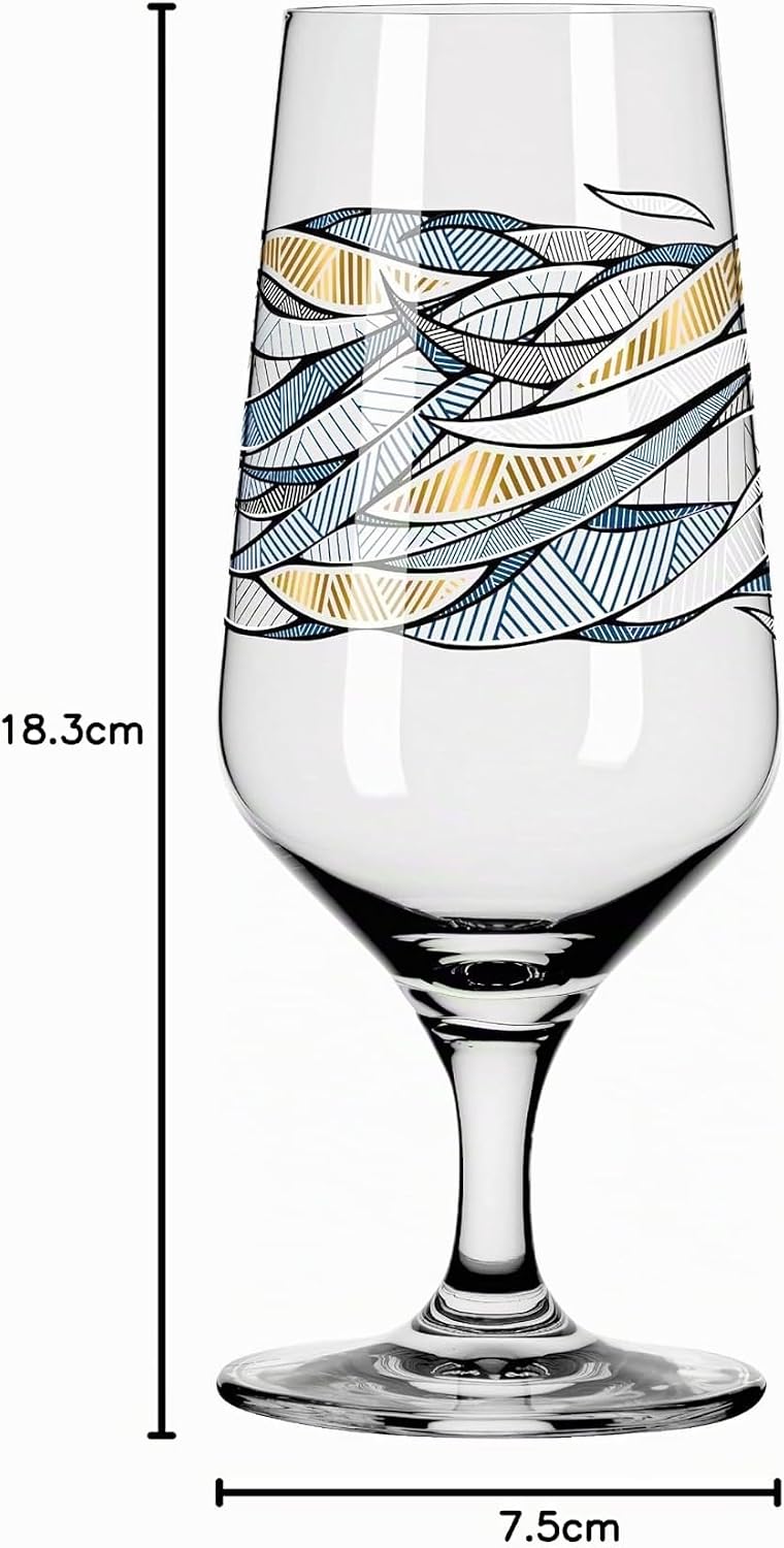 RITZENHOFF 3471002 Bierglas 300 ml – 2er Set – Serie Brauchzeit, Motiv Nr. 2 – Wasser, mehrfarbig –