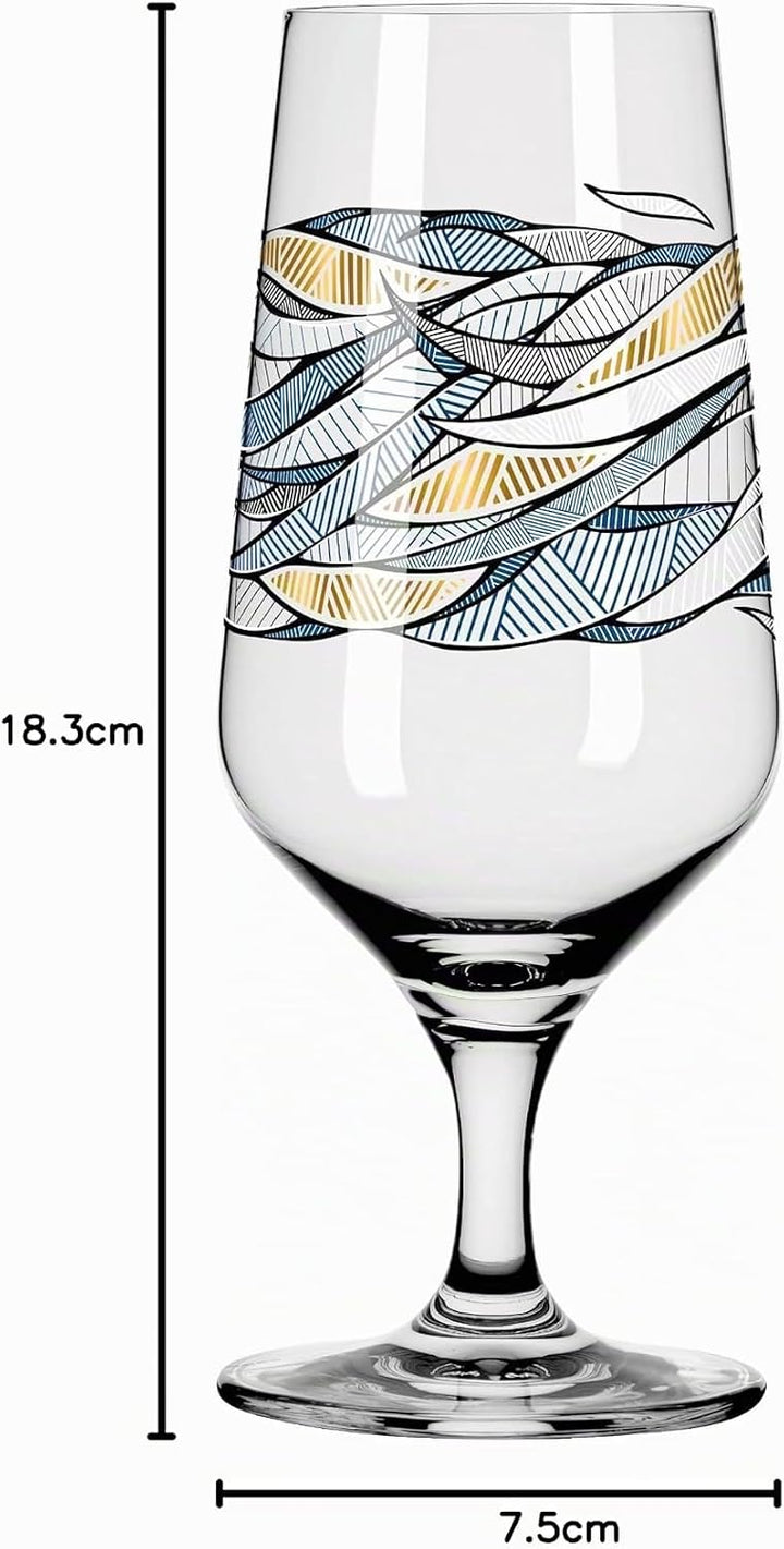 RITZENHOFF 3471002 Bierglas 300 ml – 2er Set – Serie Brauchzeit, Motiv Nr. 2 – Wasser, mehrfarbig –