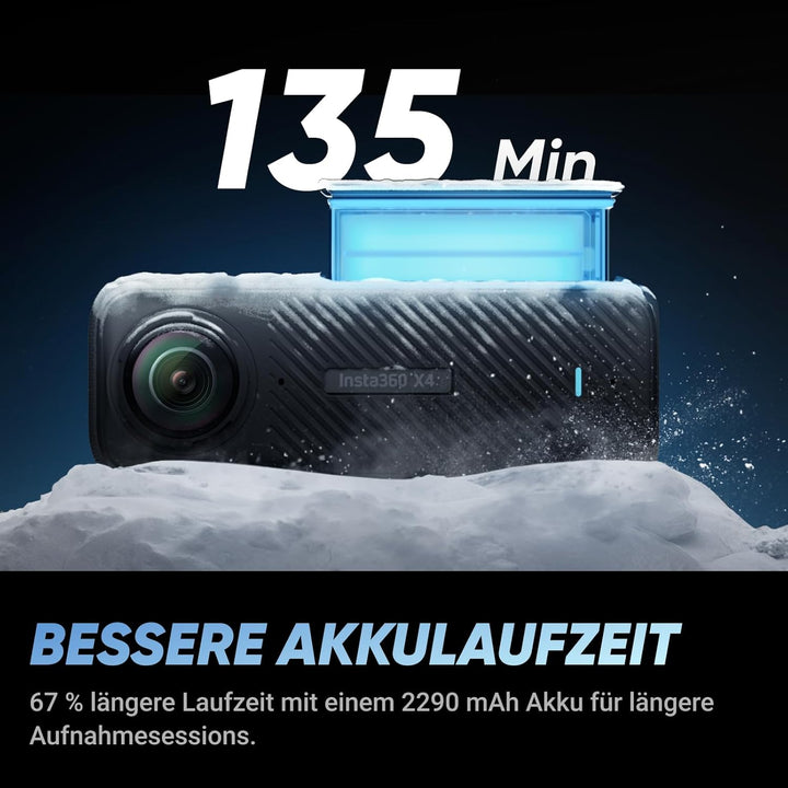 Insta360 X4 Baustellen-Bundle Selfie-Stick - 360°-Baustellen-Kamera, 8K 30 fps 360°-HDR-Videos, 72 M