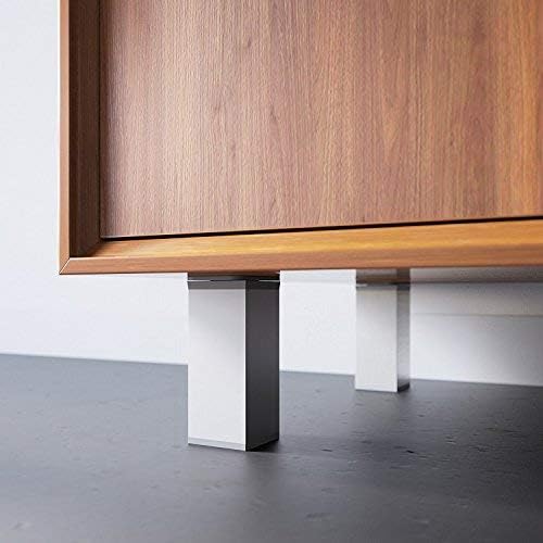 sossai® Design-Möbelfüsse MFV1 | höhenverstellbar | 8er Set | Vierkant-Profil: 40 x 40 mm | Farbe: A