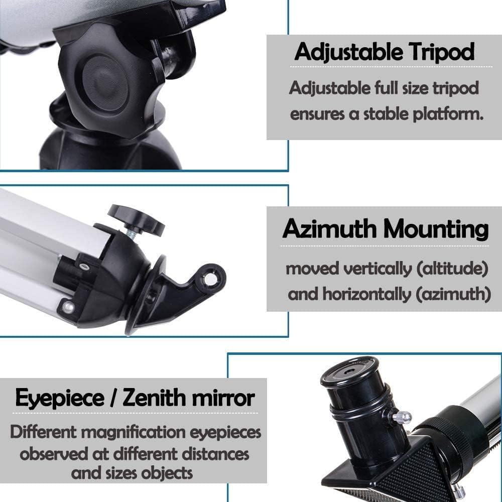 Misilmp Astronomical Telescope, Teleskop für Kinder Zoom 360/50 mm 90X HD Monokulares Weltraumtelesk
