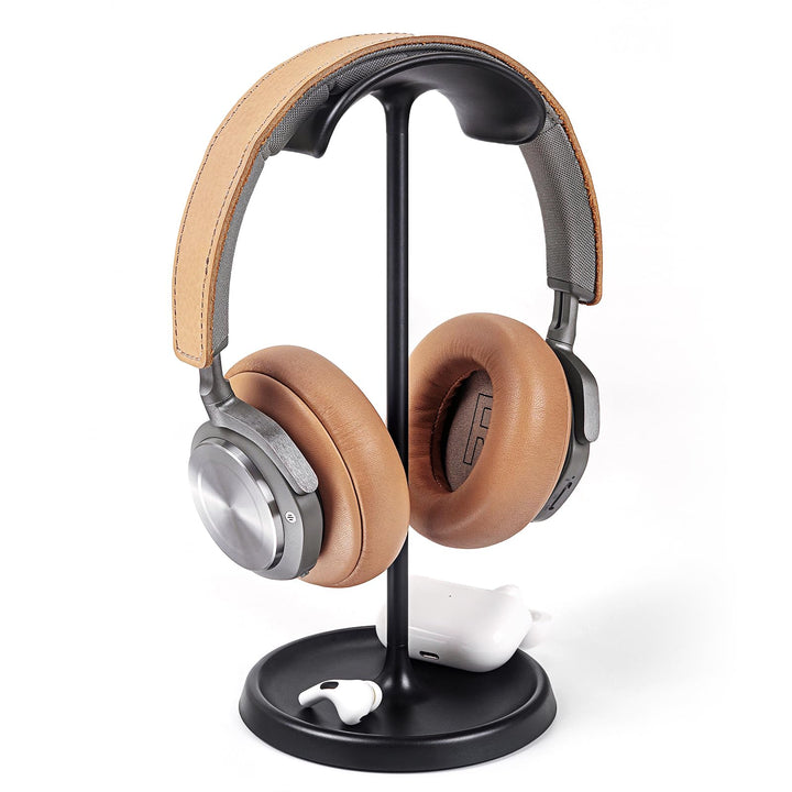 Kopfhörer Ständer, Gebogener Headset Halterung mit Ablagefach, Schwere Basis Gaming Kopfhörer Halter