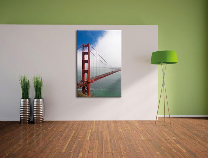 Pixxprint Golden Gate Bridge San Francisco / 100x70cm Leinwandbild bespannt auf Holzrahmen/Wandbild
