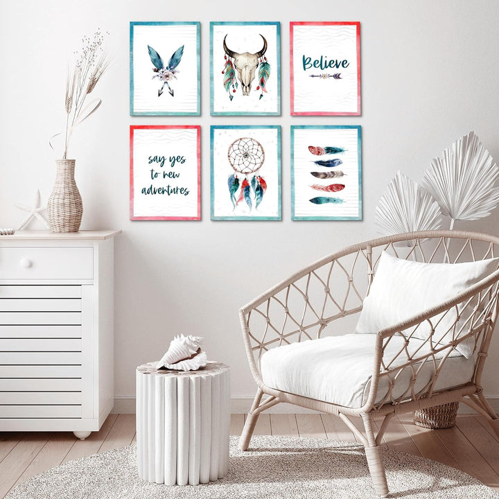 Novart Set Wandbilder - KEIN EXTRA RAMEN BENÖTIGT - Wohnzimmer Schlafzimmer - Bilder Modern Traumfän