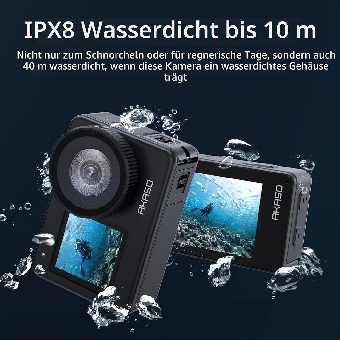AKASO Brave 7 Action Cam 4K30FPS mit Schwimmender Handgriff 20MP WiFi Unterwasserkamera IPX8 Wasserd