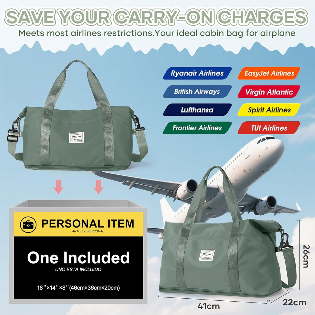 Reisetasche Damen Sporttasche 40x20x25 Ryanair Handgepäck Tasche Weekender Bag Schwimmtasche Wasserd