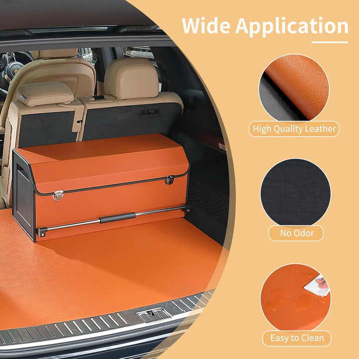 Auto Kofferraum Organizer mit Deckel und Stabiler Push-Pull-Griff, 60L Grosse Faltbare Fahrzeug Stor