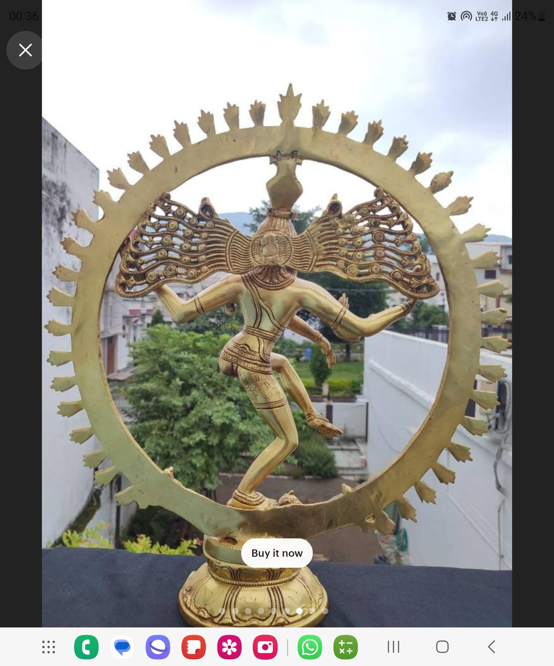 Shivaji Arts Panchmukhi Hanuman Statue Brass 4Inch Gold Color Small Size Pack of 1 God of Strength