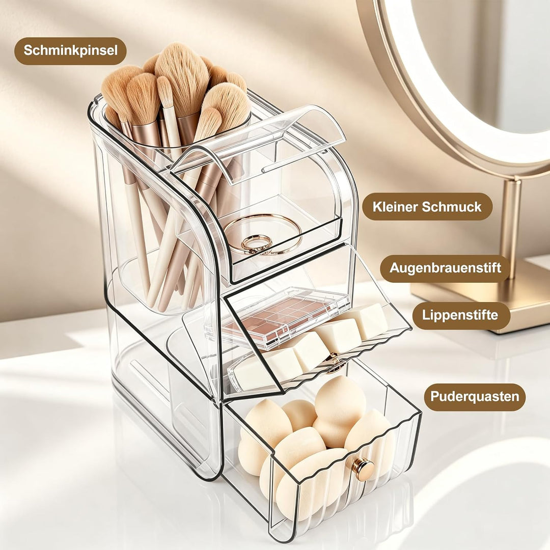 Schubladen Organizer Schminktisch mit Pinselhalter Kosmetik,